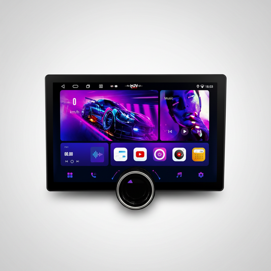 MJV 11.9 Inch Android Car Stereo – Diamond Cut Single Knob Touchscreen Player