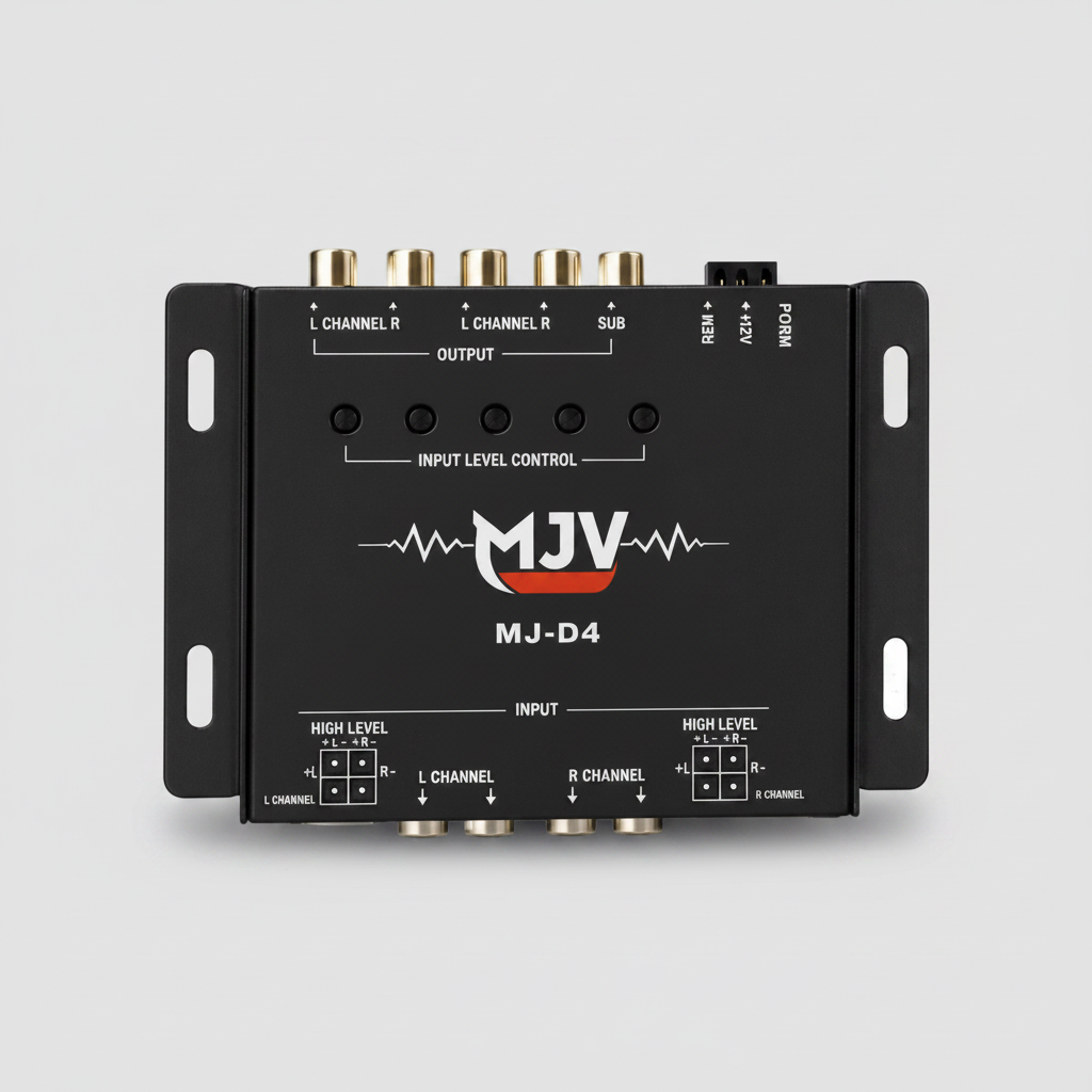 MJV MJ-D4 Manual DSP Processor – Car Audio Digital Sound Processor with High Output & Precision Tuning