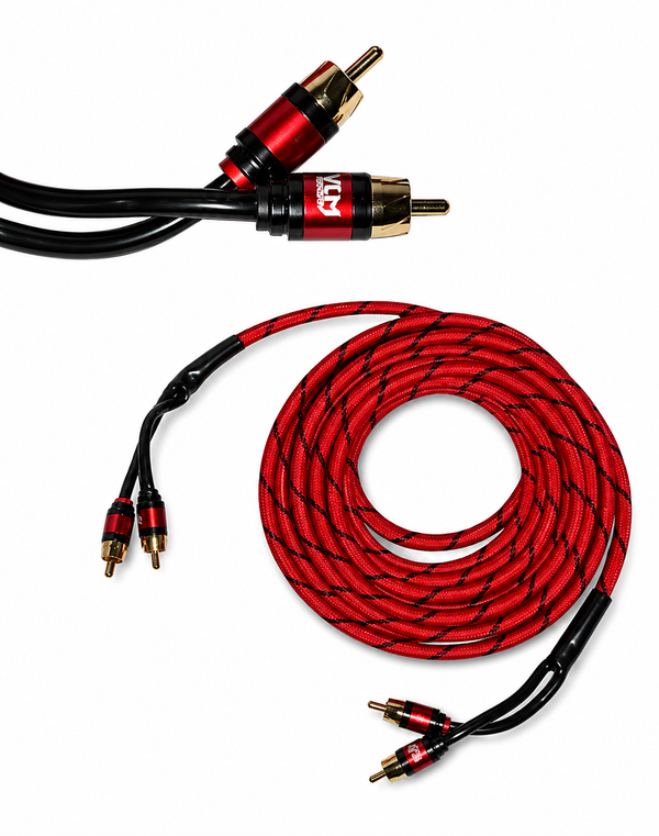 MJV Premium RCA Cable for Car Audio – 100% Copper Shielded Stereo Interconnect Cable (1.5M/3M/5M)