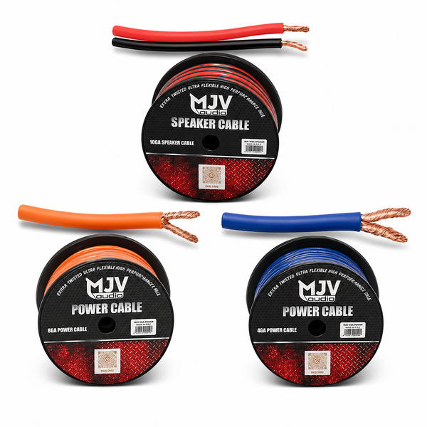 MJV Power Cable Kit (0 Gauge to 8 Gauge) – High Performance Car Audio Wiring Cable for Amplifier & Subwoofer