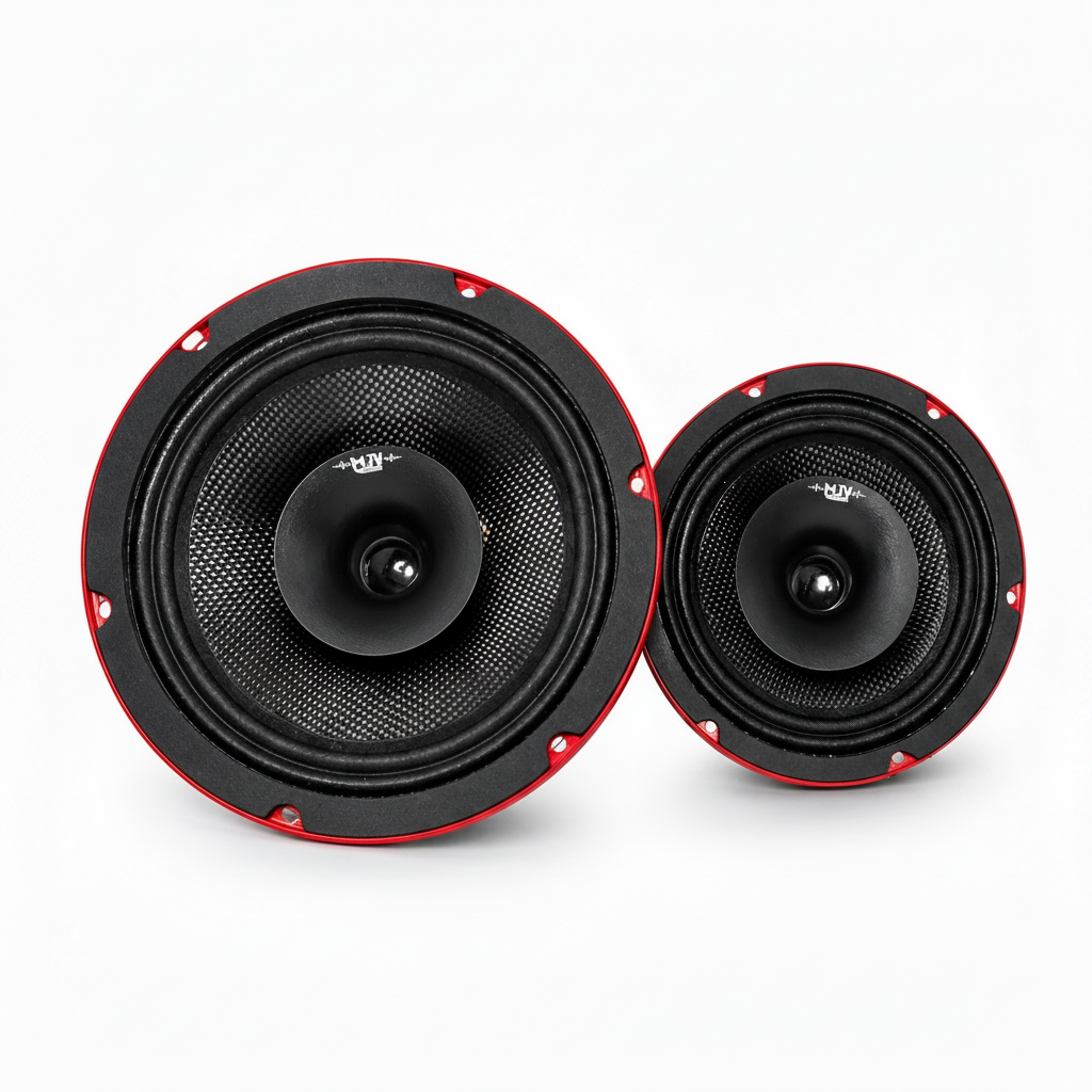 MJV MR-6CF 6 Inch 3-Way Car Speakers – 1200W Peak High Power Coaxial Car Audio Speakers (Pair)