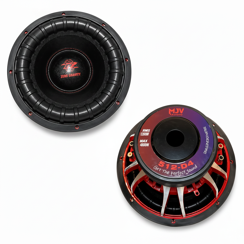 MJV 512D4 12 Inch Subwoofer – 4800W Max Dual Voice Coil High Power Car Audio Subwoofer (4 Ohm)
