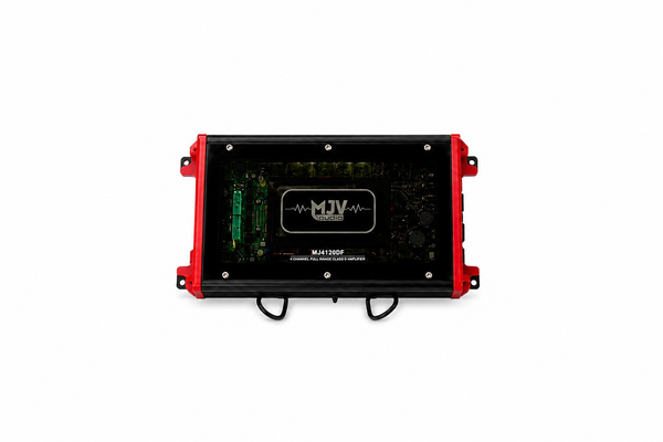 MJV MJ4120DF 1600W 4 Channel Car Amplifier – High Power Class D Stereo Audio Amp with Low Distortion