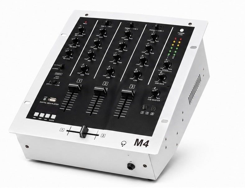MJV Professional DJ Mixer – 3 Channel Audio Mixing Console