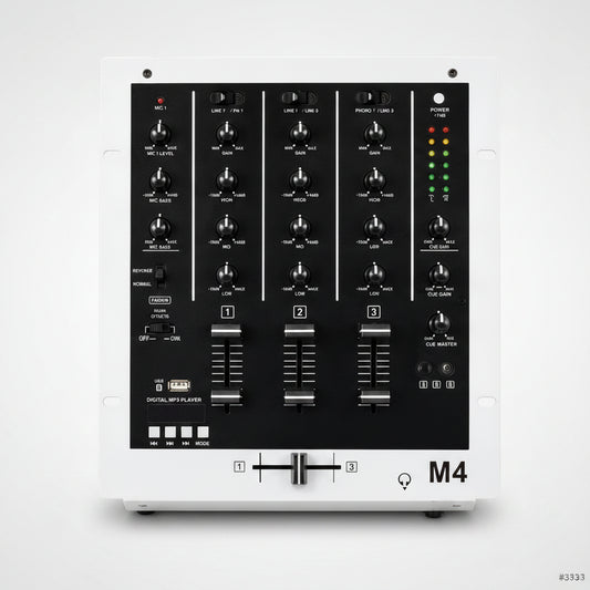 MJV Professional DJ Mixer – 3 Channel Audio Mixing Console