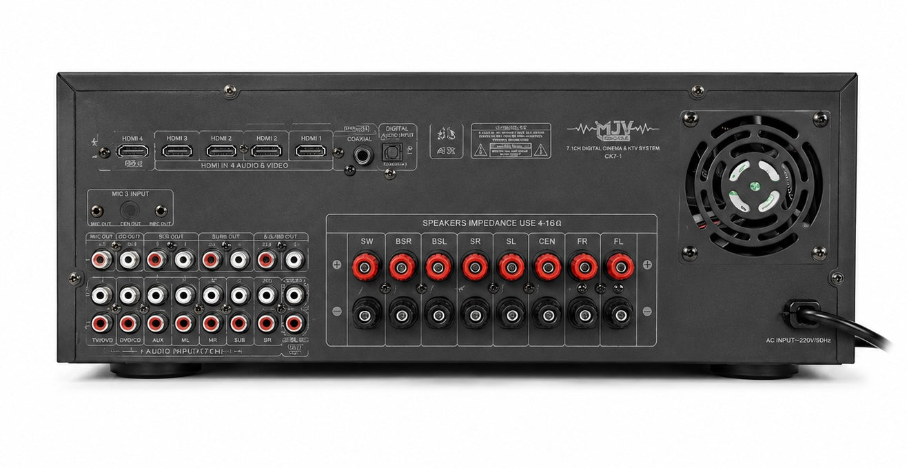 MJV 5.1 Channel Home Theatre Amplifier – 4K HDMI AV Receiver with Bluetooth & Karaoke